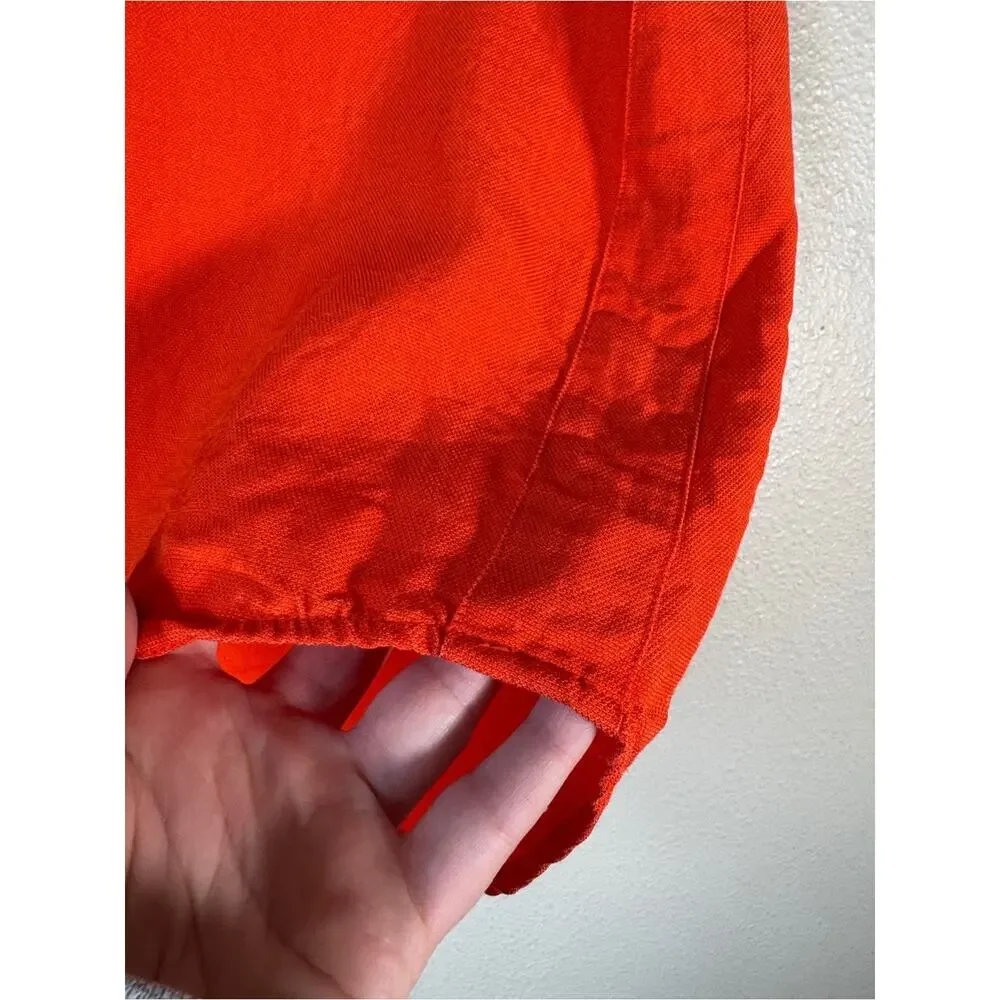 J Crew Orange Cap Sleeve Blouse Womens 0P Casual Spring Preppy Shirt Top